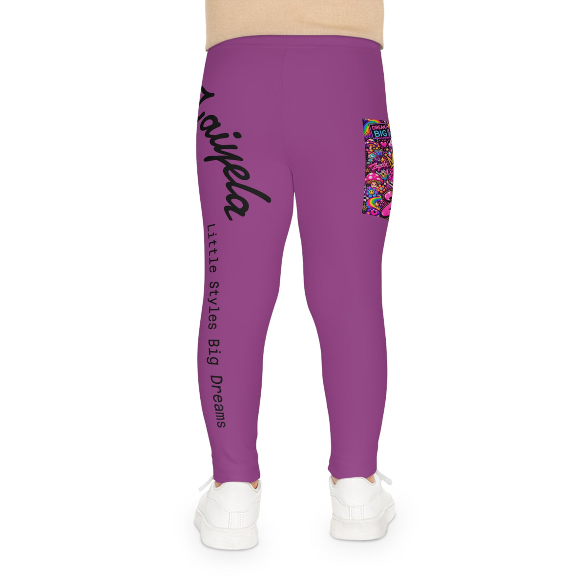 Kids Leggings Bright Pink  Zaiyela Graphic AOP Leggings for Girls