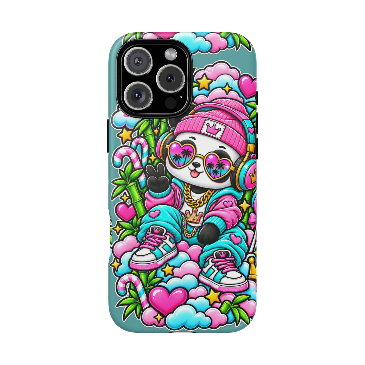 Cute Panda Phone Case Glam Panda Tropical Design