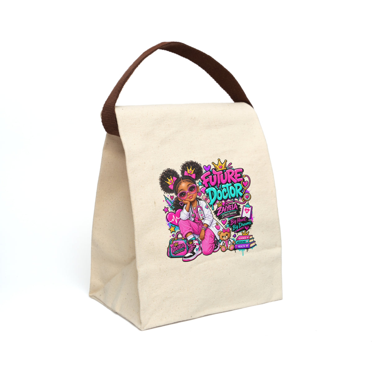Future Doctor Canvas Lunch Bag — Kids Cute Medical Career Lunch Tote