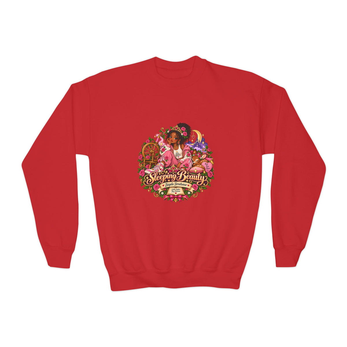 Youth Crewneck Sweatshirt Everyone Beautiful Floral Portrait Graphic