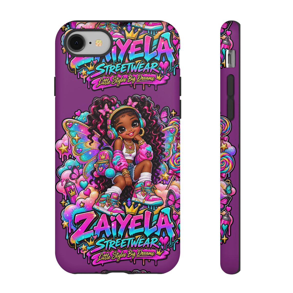 Cute Afro Rainbow Fairy Phone Case Fairy Streetwear Princess Protective Cover