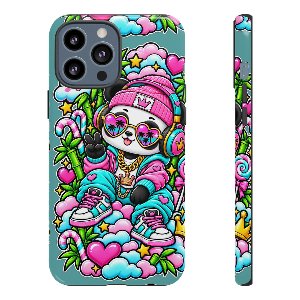 Cute Panda Phone Case Glam Panda Tropical Design