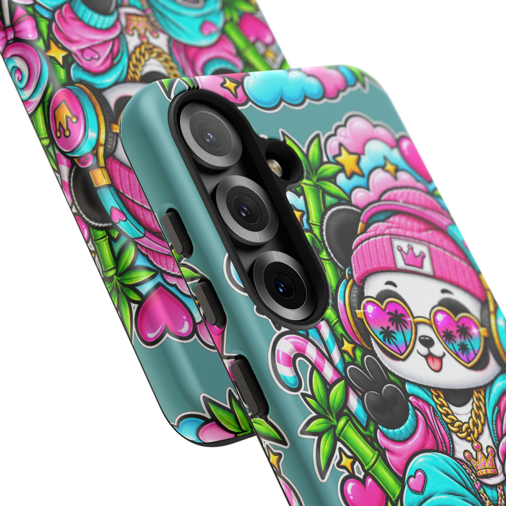 Cute Panda Phone Case Glam Panda Tropical Design